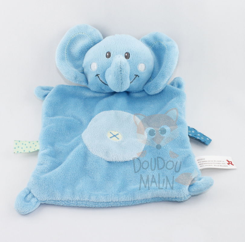  etiquettes baby comforter elephant blue 